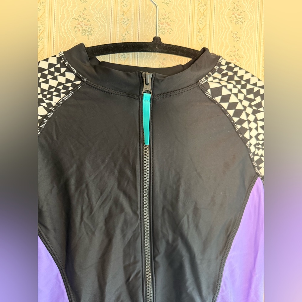 Speedo Women's Swimsuit Long Sleeve One Piece Rash Guard Power Flex Eco Size M - Picture 4 of 9